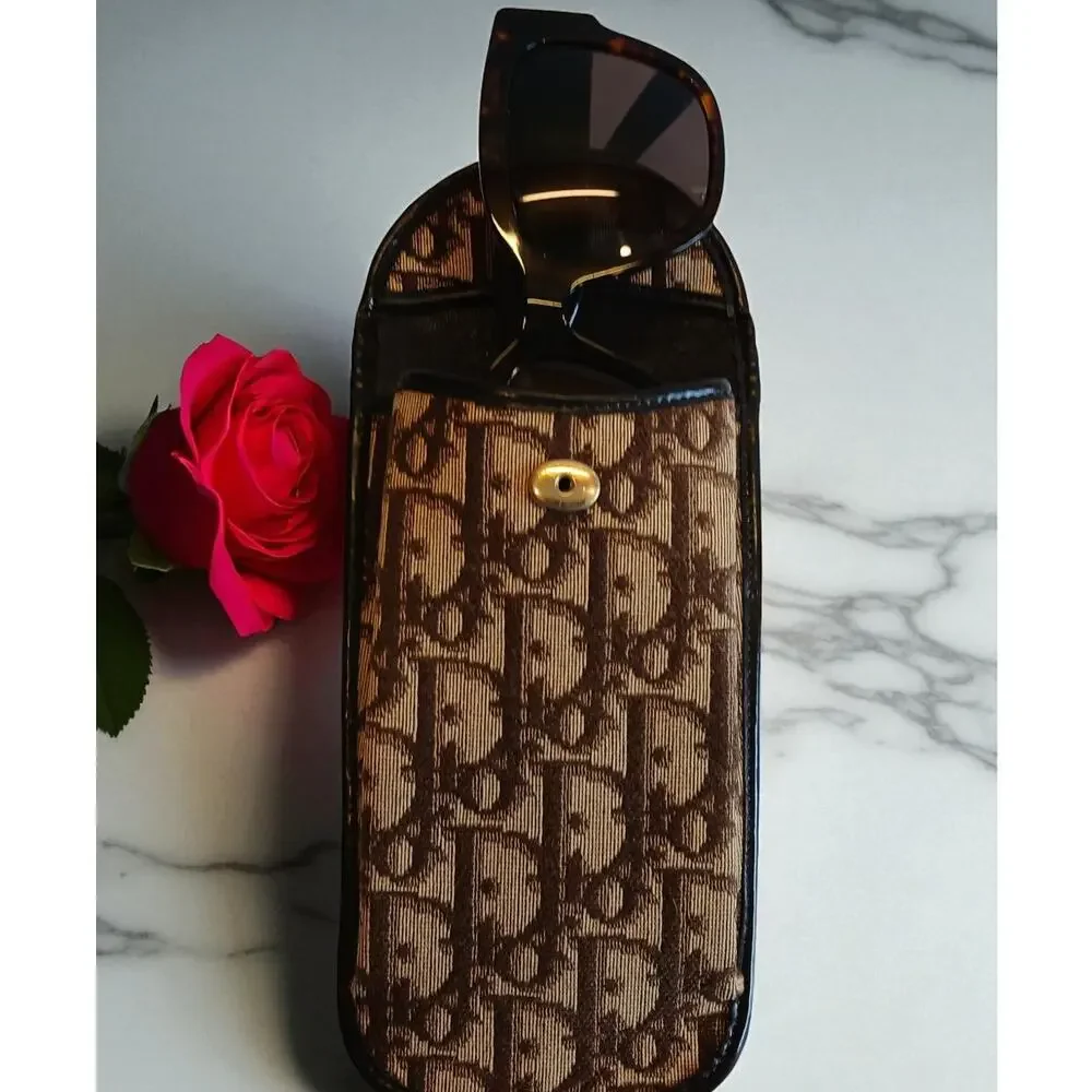 FLASH SALE Christian Dior Lady Dior Vintage Eyeglass & Accessory Case Jacquard